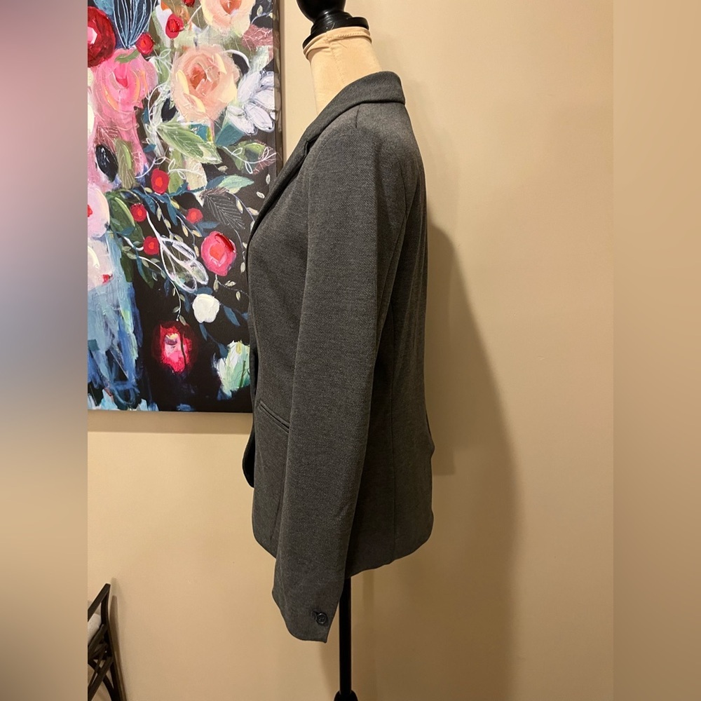 Gap Medium Grey 2 Button Stretch Blazer, Size 4 - image 3